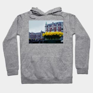 Tulip Flower on Amsterdam city landscape Hoodie